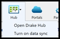 Hub > turn on data sync